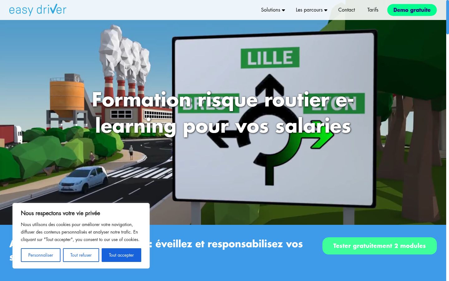 Ekrānuzņēmums ar piekrišanas baneri, kas tika rādīts pirms jebkādas mijiedarbības