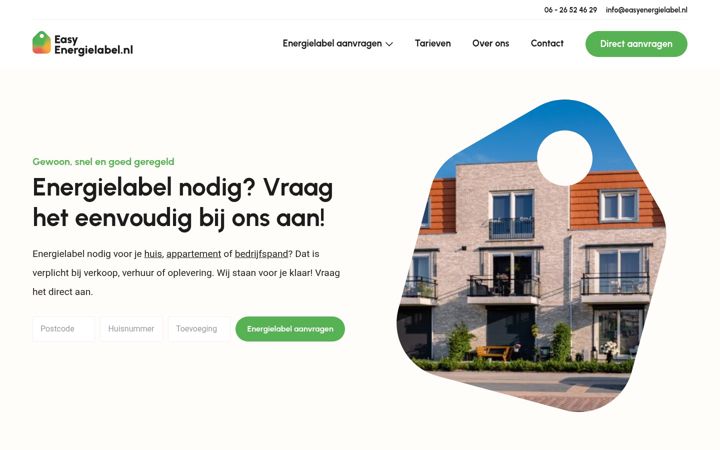 Screenshot di easyenergielabel.nl