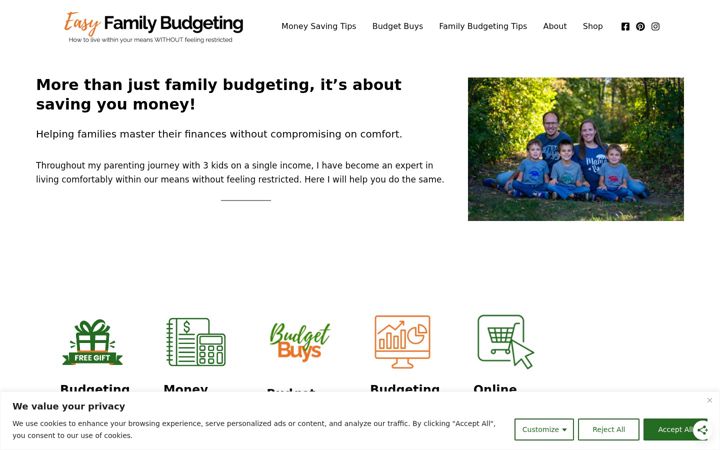Screenshot of easyfamilybudgeting.com