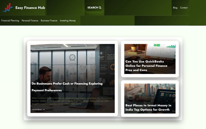 Skærmbillede af easyfinancehub.co.uk