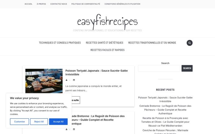 Screenshot von easyfishrecipes.info
