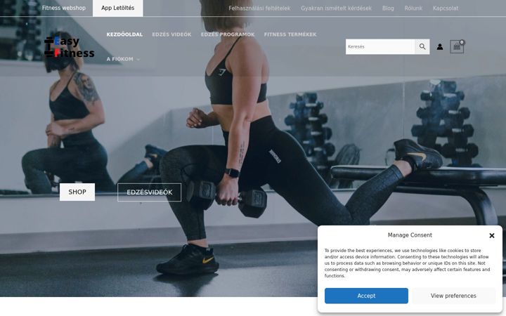 Ekraanipilt saidist easyfitness.hu