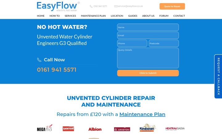 Skærmbillede af easyflow.co.uk