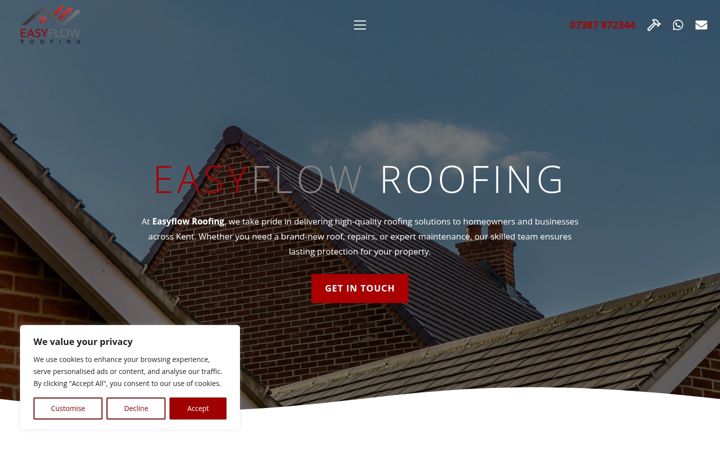 Skærmbillede af easyflowroofing.co.uk