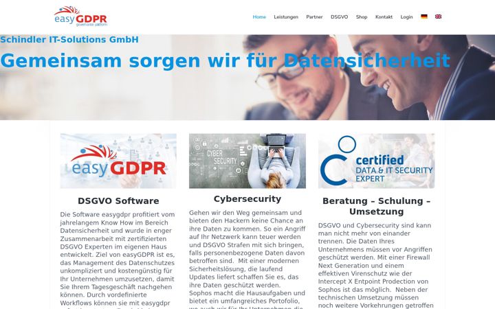 Screenshot of easygdpr.eu