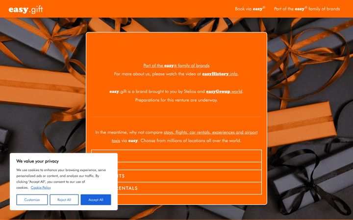 Captură de ecran a easygifts.net