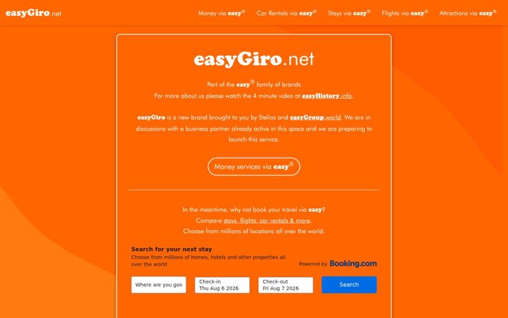 Captură de ecran a easygiro.net