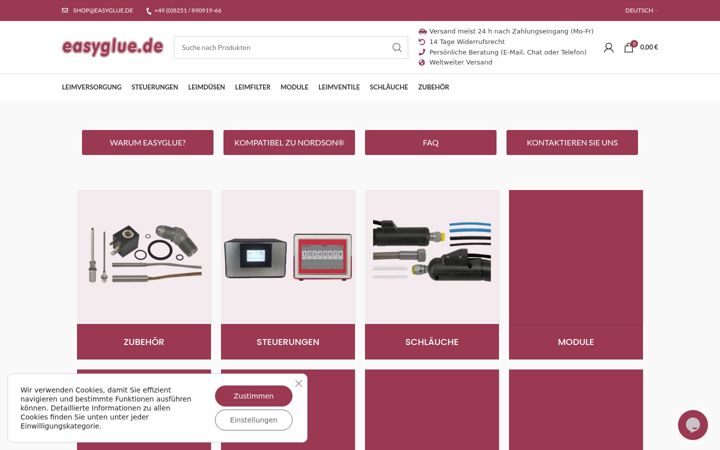 Kuvakaappaus sivustosta easyglue.de