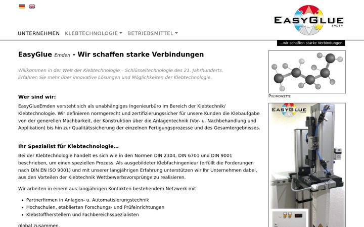 Screenshot of easyglueemden.com