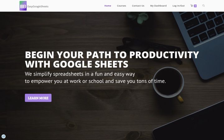 Screenshot of easygooglesheets.com
