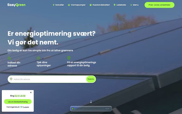 Skjámynd af easygreen.dk