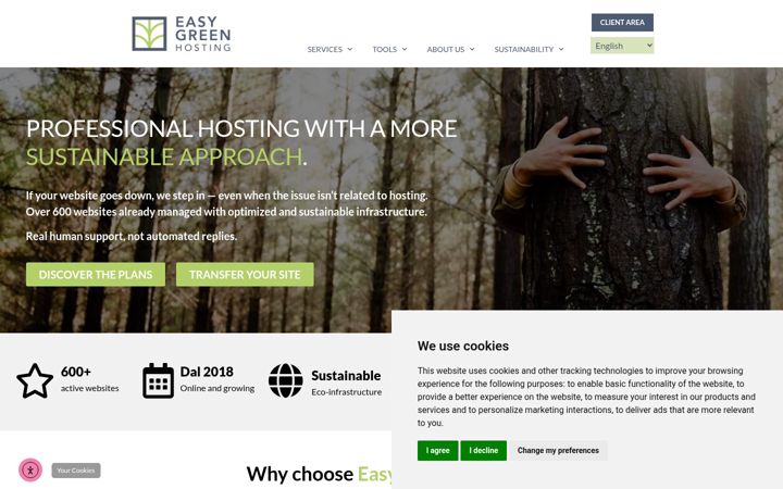 Kuvakaappaus sivustosta easygreenhosting.com