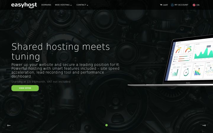 Screenshot of easyhost.com