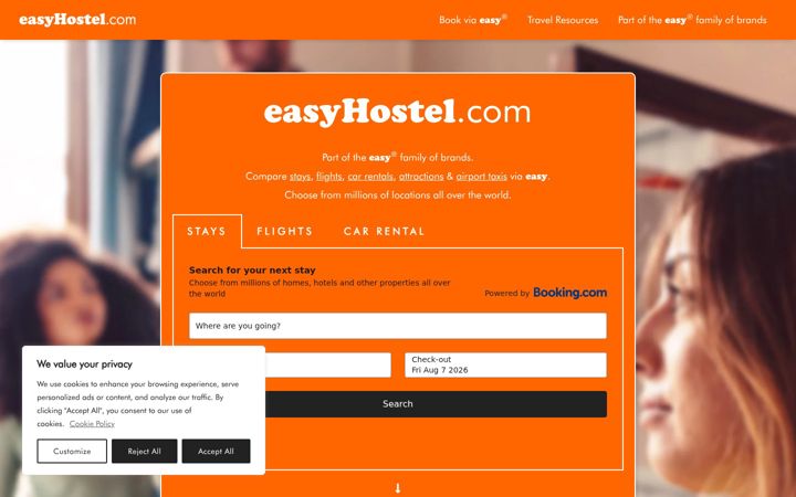 Screenshot of easyhostel.com