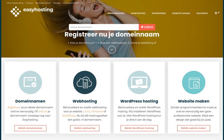 Screenshot of easyhosting.nl