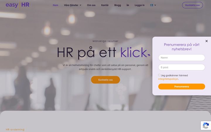 Screenshot ta' easyhr.se