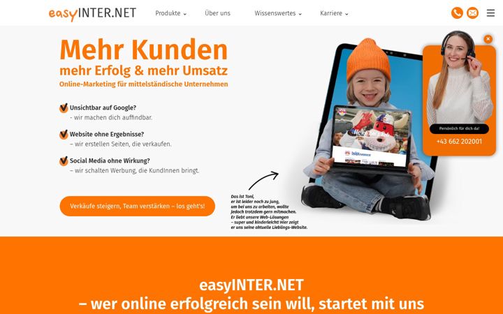Captură de ecran a easyinter.net