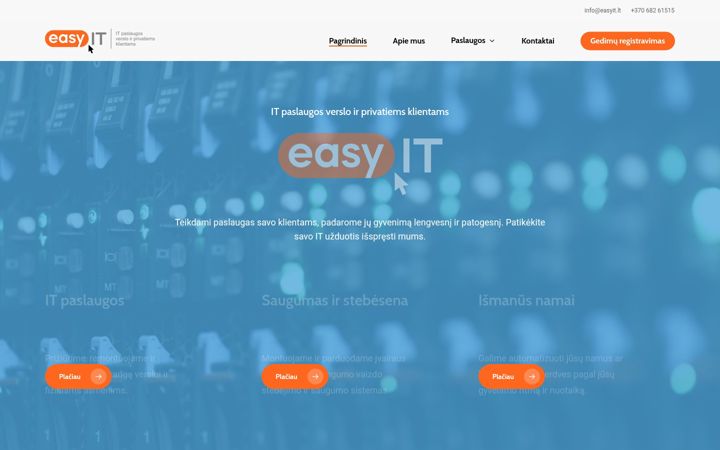 Snímek obrazovky easyit.lt