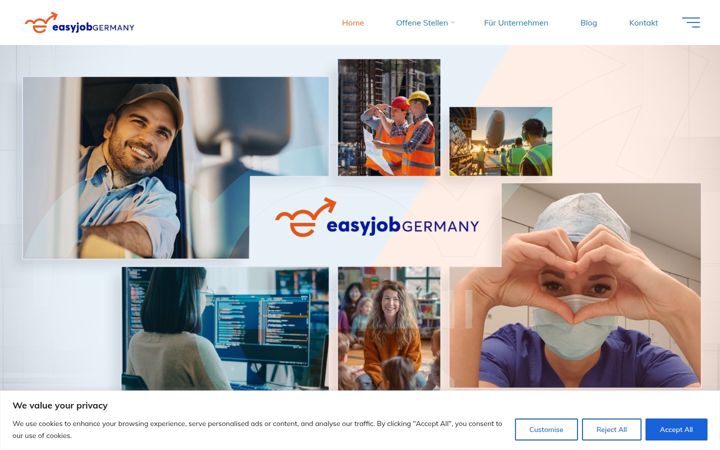 Screenshot of easyjobgermany.com