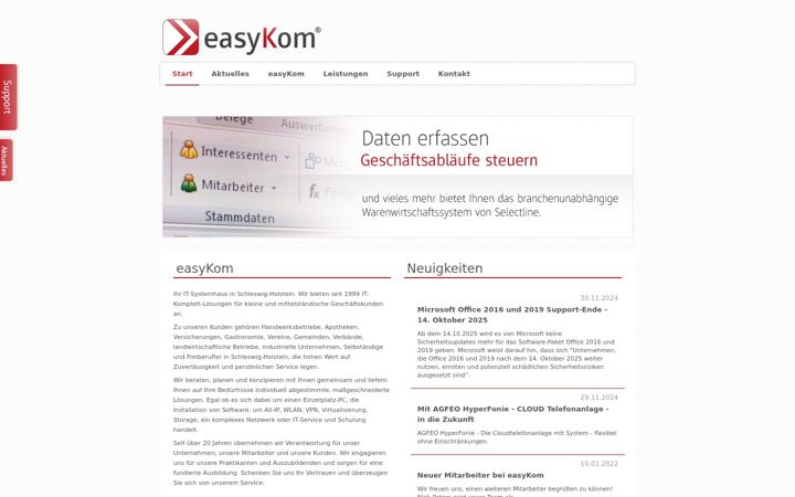 Screenshot of easykom.de