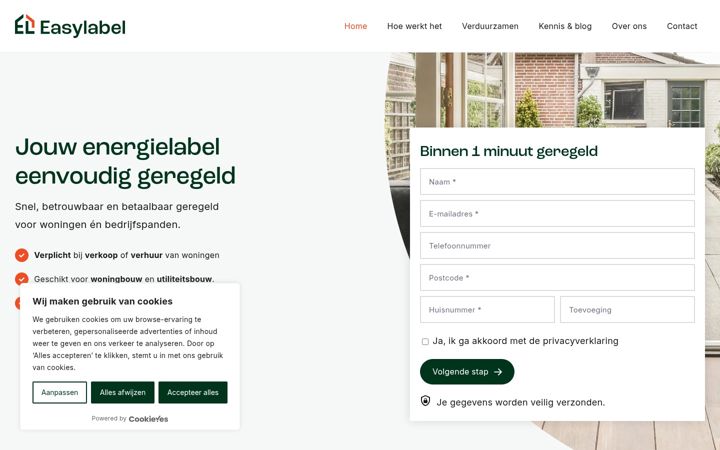 Screenshot di easylabel.nl