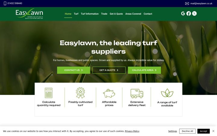 Screenshot of easylawn.co.uk