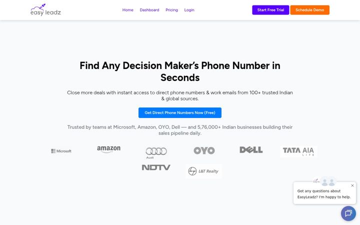 Screenshot of easyleadz.com