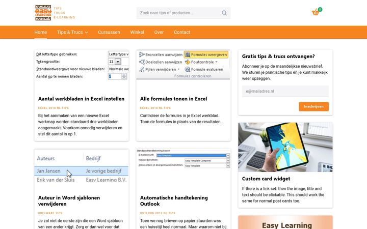 Screenshot di easylearning.nl