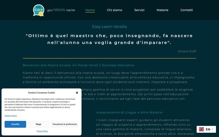 Ekrānuzņēmums no easylearnversilia.it