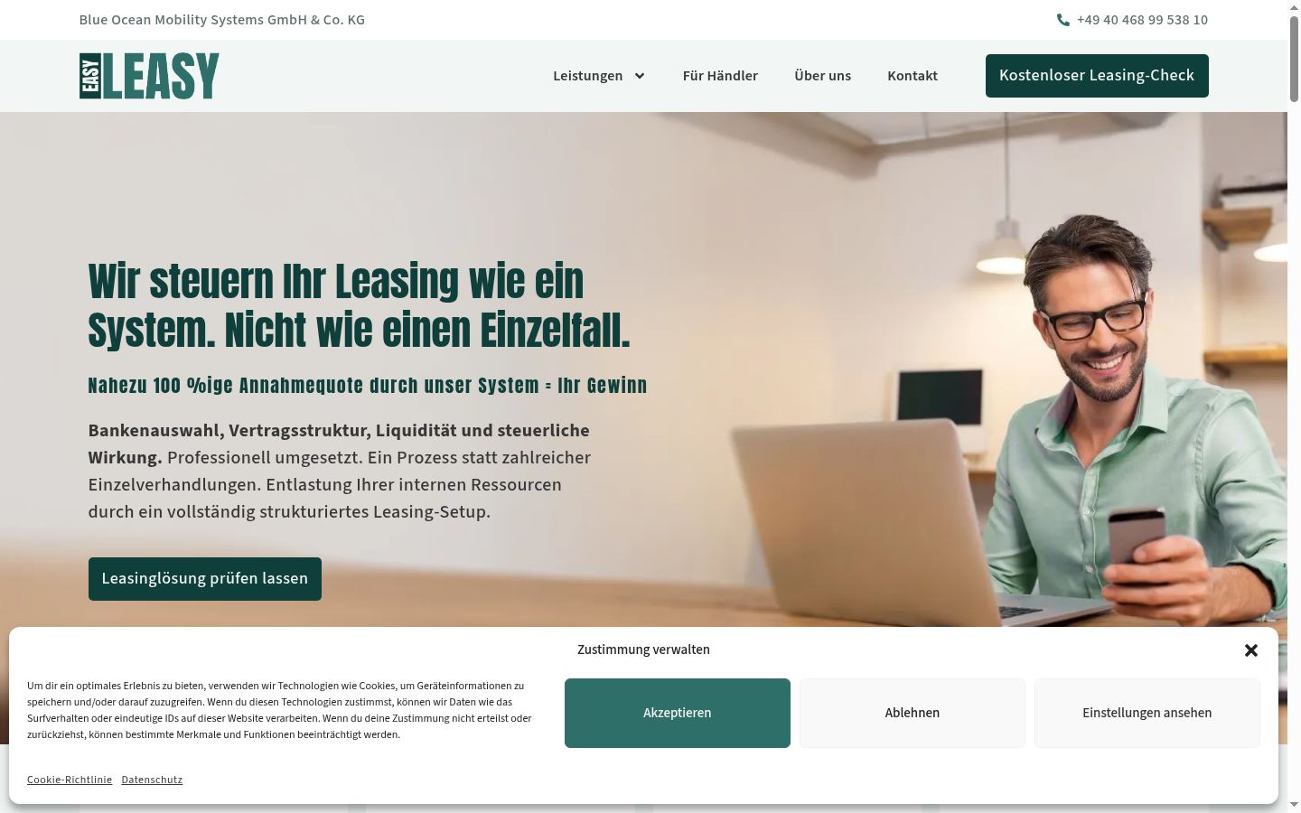 Screenshot del banner di consenso mostrato prima di qualsiasi interazione