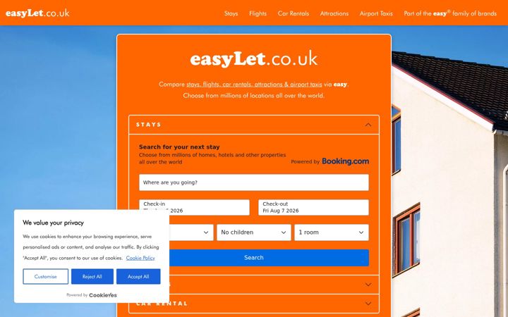 Screenshot of easylet.co.uk