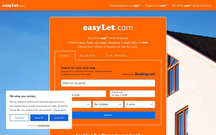 Screenshot of easylet.com