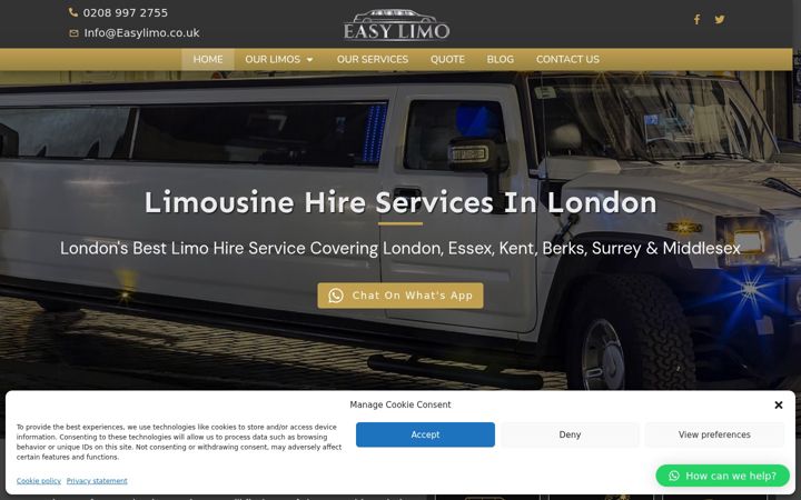 Snímek obrazovky easylimo.co.uk