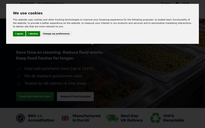 Screenshot of easyliners.co.uk