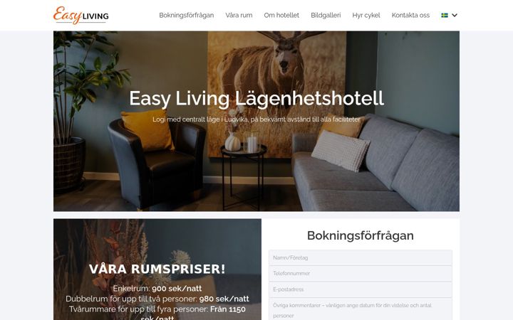Screenshot ta' easylivinghotell.se