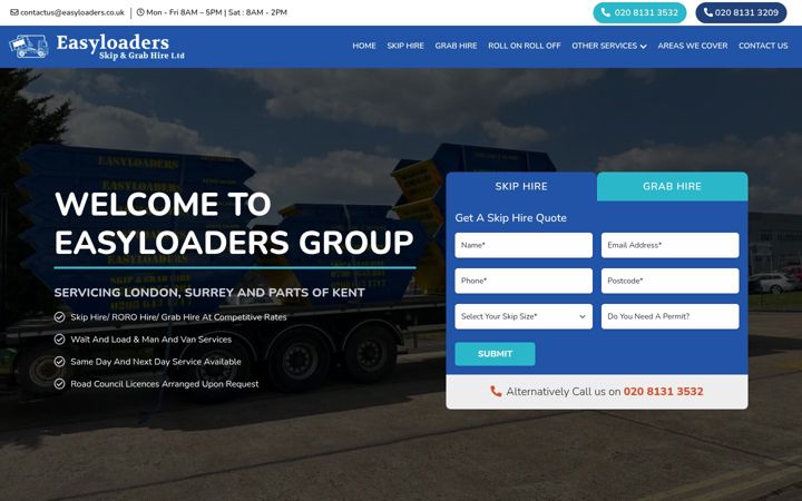 Snímek obrazovky easyloaders.co.uk