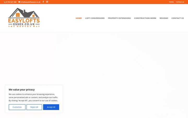 Screenshot of easyloftsessex.co.uk