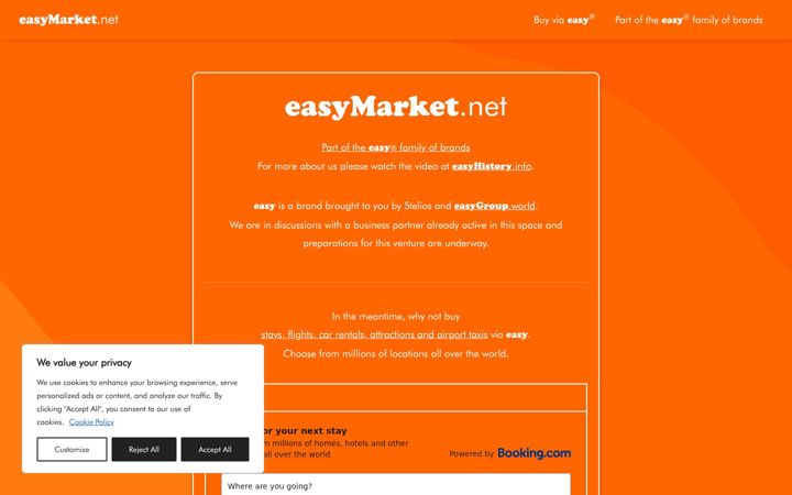 Captură de ecran a easymarket.net