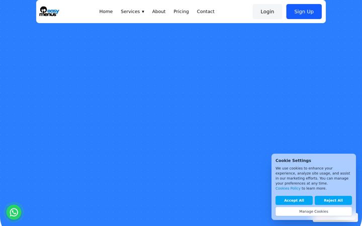 Screenshot of easymenus.eu