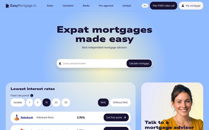 Ekrānuzņēmums no easymortgage.nl