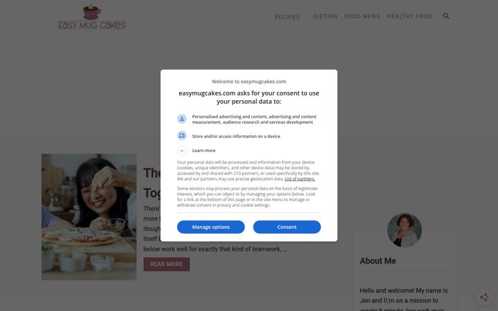 Screenshot of easymugcakes.com