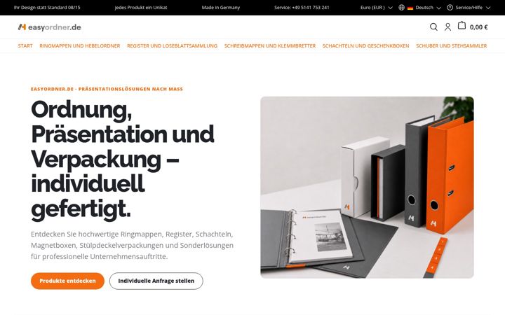 Screenshot of easyordner.de
