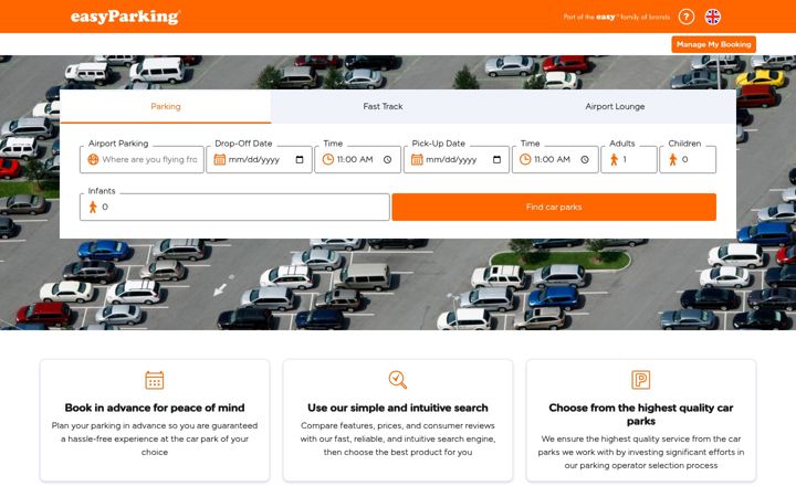 Screenshot of easyparking.com