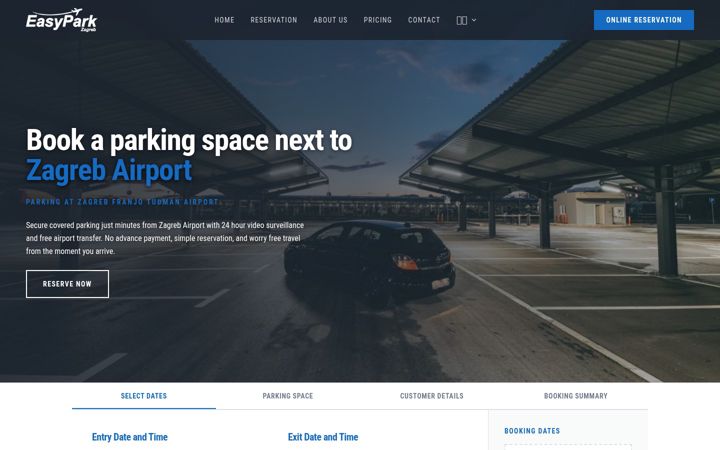 Screenshot of easyparkzagreb.hr