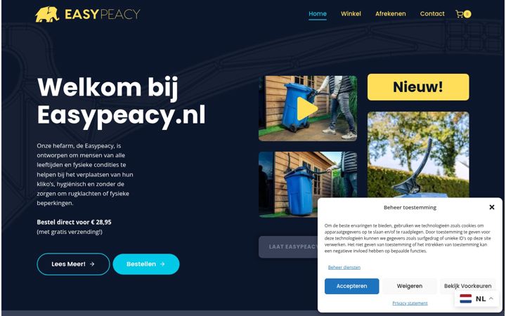 Ekrānuzņēmums no easypeacy.nl