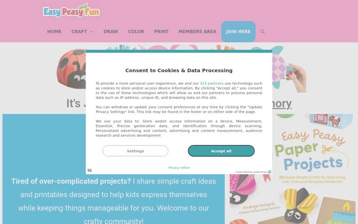 Screenshot of easypeasyandfun.com