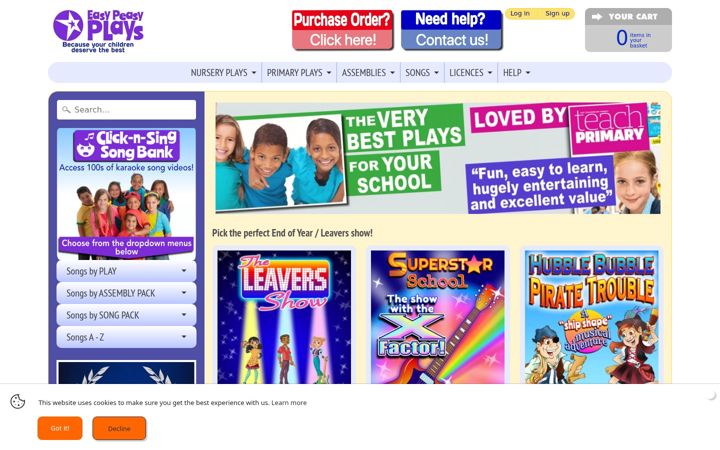 Screenshot of easypeasyplays.co.uk