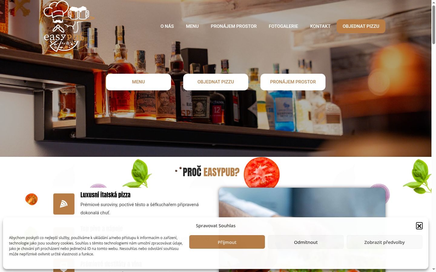 Screenshot del banner di consenso mostrato prima di qualsiasi interazione