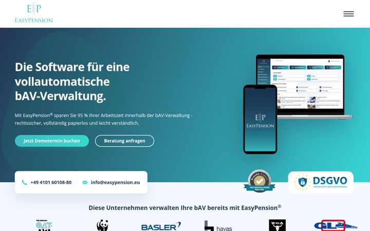 Screenshot of easypension.eu
