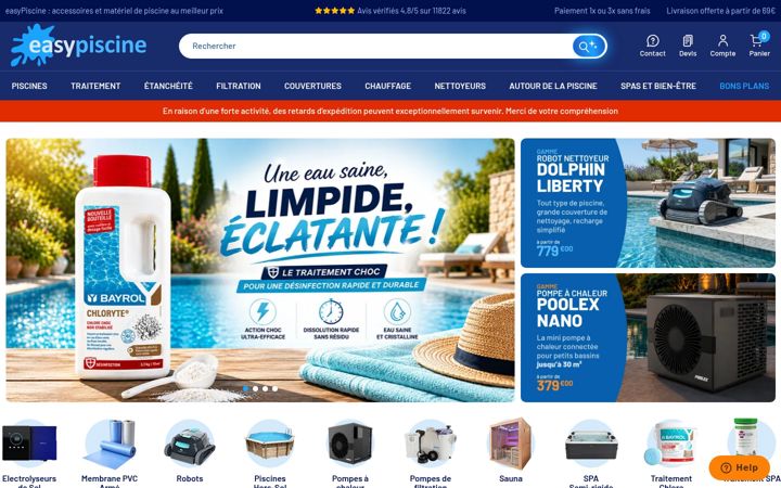 Screenshot of easypiscine.fr